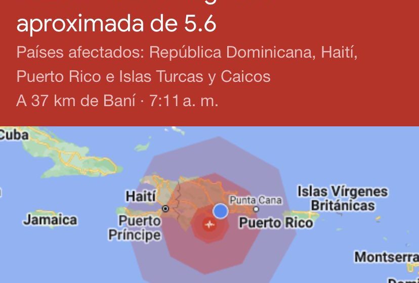  Fuerte temblor de 5.3 sacude la República Dominicana